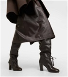 Lemaire Over-the-knee laced leather boots