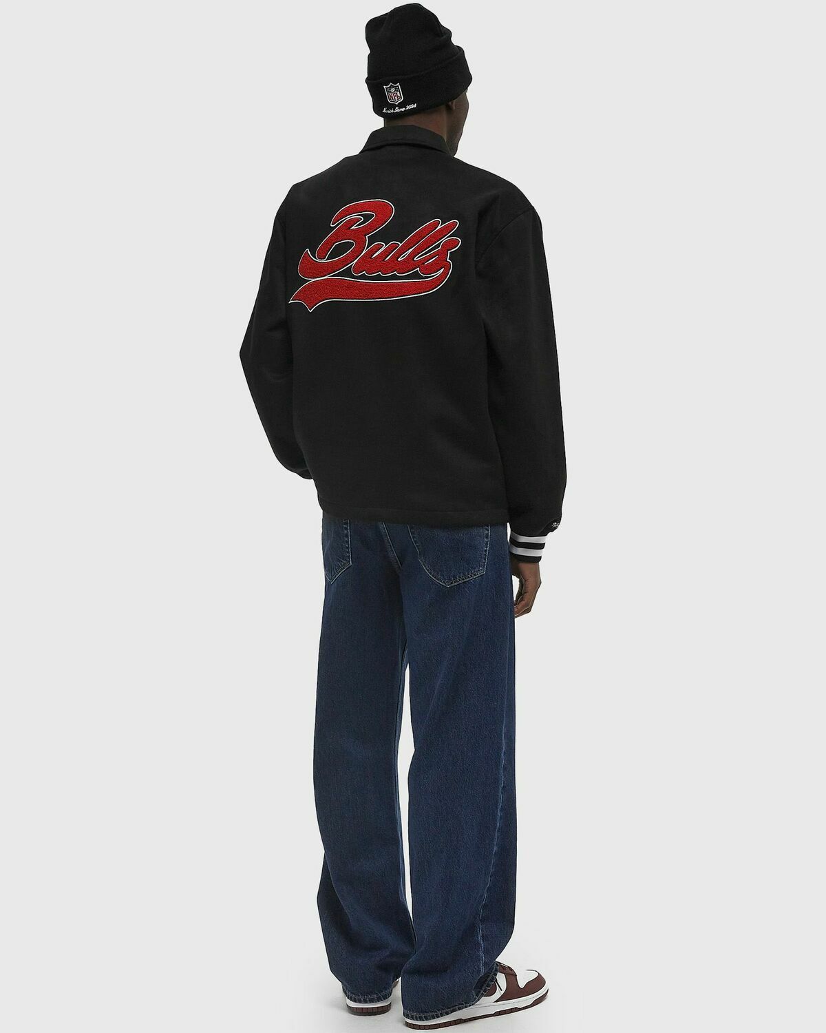 Mitchell & Ness NBA OVERSWEEP VARSITY COACHES JACKET CHICAGO BULLS Black Mens College Jackets/Team Jacket