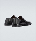 Loewe - Croc-effect leather loafers