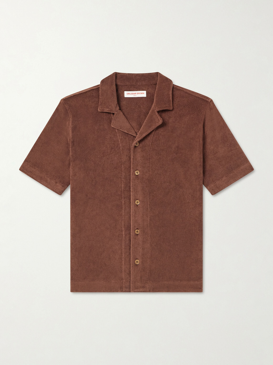 Orlebar Brown - Hawkin Solid Cotton Organic Terry Shirt - Brown