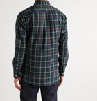 Gitman Vintage - Slim-Fit Button-Down Collar Checked Cotton-Flannel Shirt - Green