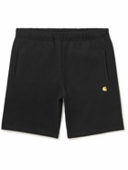 Carhartt WIP - Chase Straight-Leg Logo-Embroidered Cotton-Blend Jersey Shorts - Black