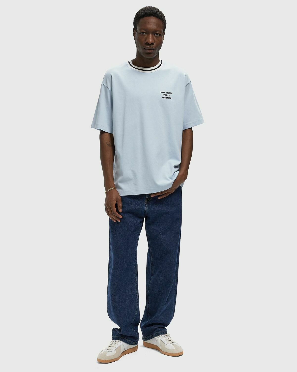 Drôle de Monsieur Slogan Sport Tee Blue Mens Shortsleefe