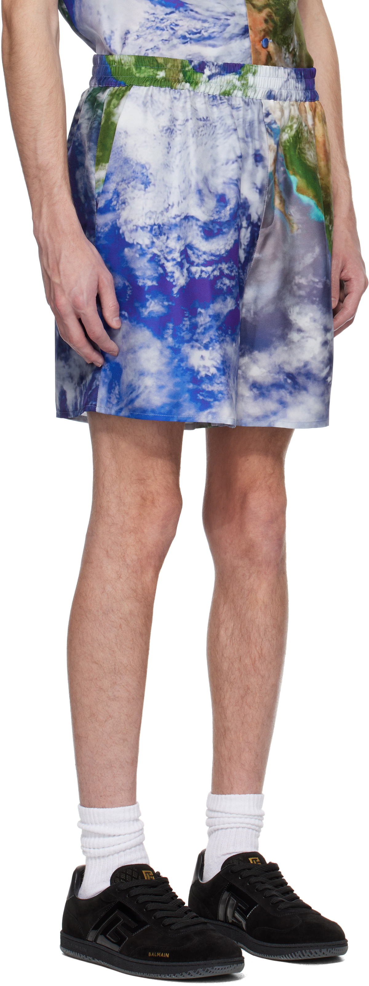 Balmain Multicolor Earth Print Shorts