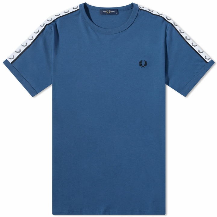 Photo: Fred Perry Men's Taped Ringer T-Shirt in Midnight Blue