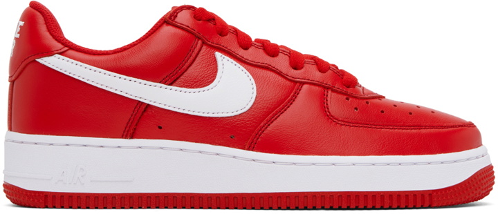 Photo: Nike Red Air Force 1 Retro Sneakers