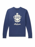 Balmain - Logo-Print Cotton-Jersey Sweatshirt - Blue