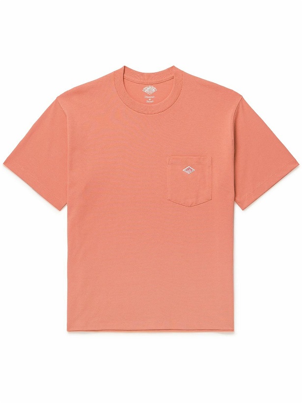 Photo: Danton - Logo-Appliquéd Cotton-Blend Jersey T-Shirt - Pink