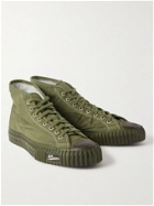 Visvim - Kiefer Leather-Trimmed Canvas High-Top Sneakers - Green