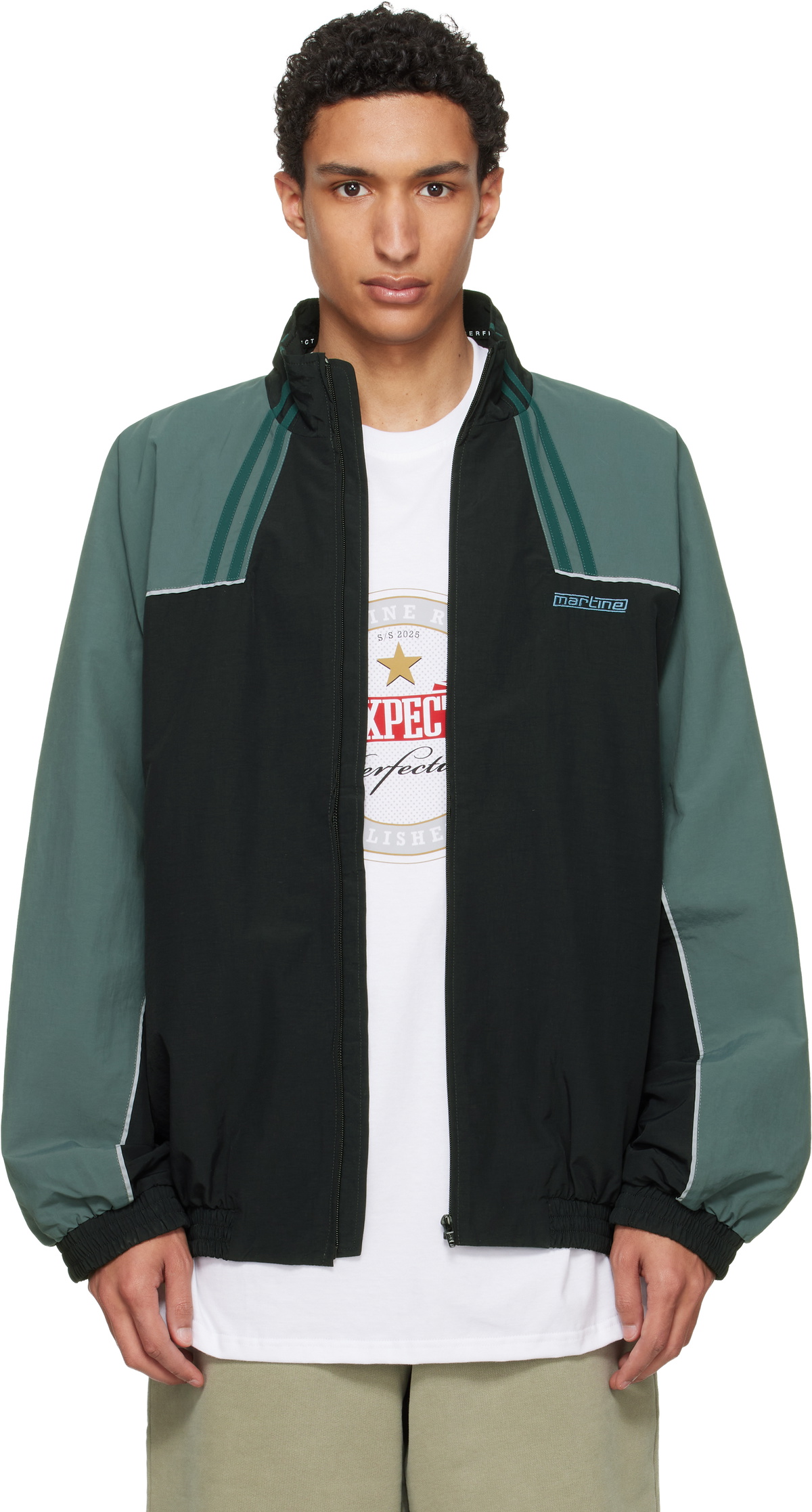 Martine Rose Zip Up Polo Blue/White Half Zips Martine Rose