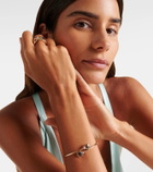 Pomellato Nudo 18kt white gold bangle with diamonds and topaz