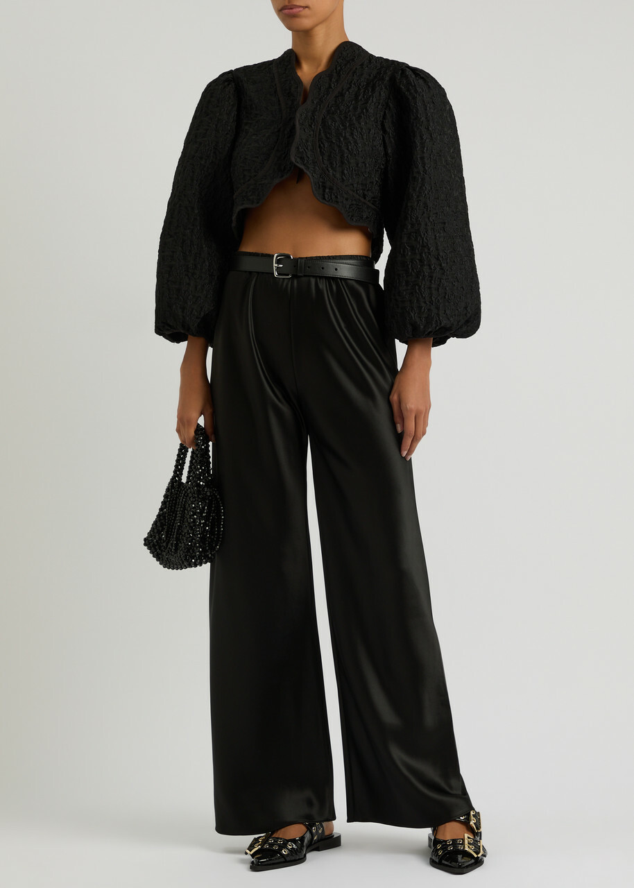 Sister Jane Paddock Jacquard Cloque Jacket Black