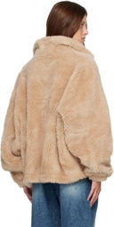 R2W Beige Falco Oversized Wool Slik Jacket