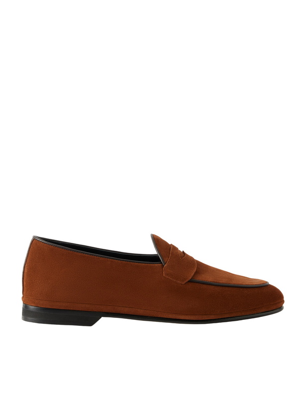 Photo: Rubinacci - Suede Penny Loafers - Brown