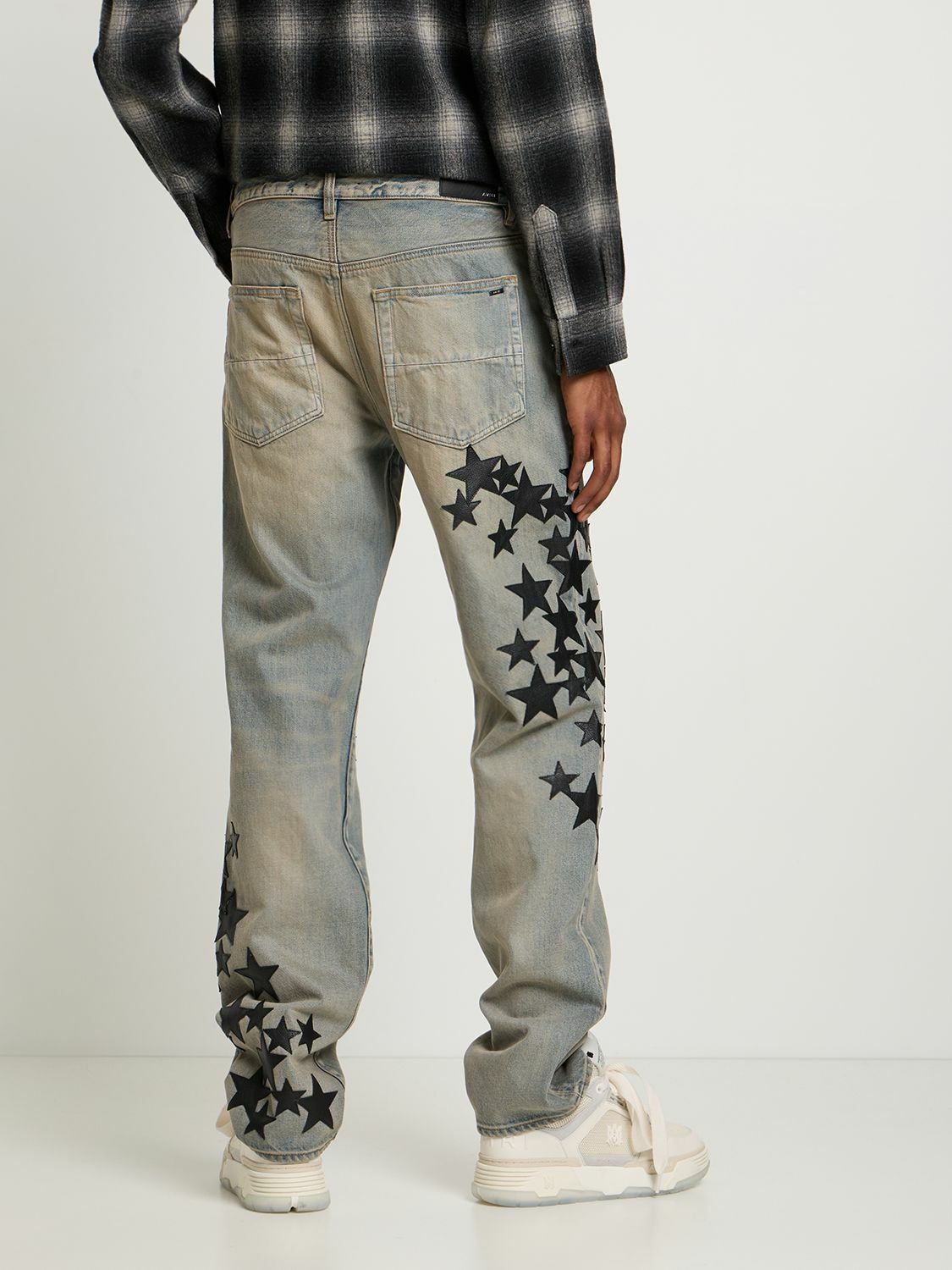 AMIRI - Leather Star Straight Jeans Amiri