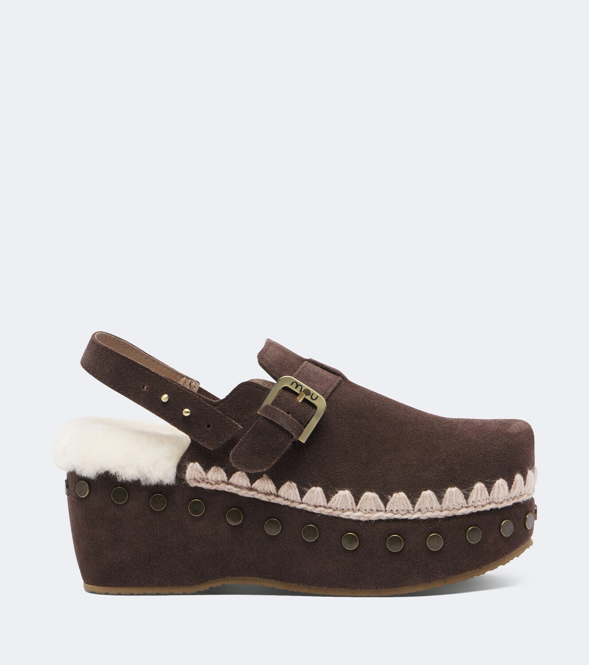 Mou Shearling-lined suede clogs
