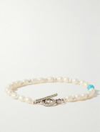 Peyote Bird - Seneca Silver, Pearl and Turquoise Bracelet