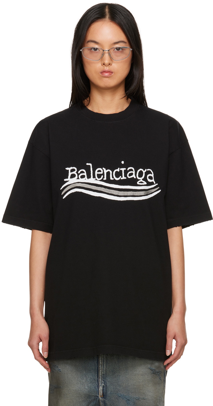 Balenciaga Black Printed T Shirt Balenciaga Balenciaga Black Printed T Shirt Balenciaga