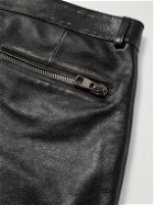 Alexander McQueen - Slim-Fit Zip-Detailed Leather Trousers - Black