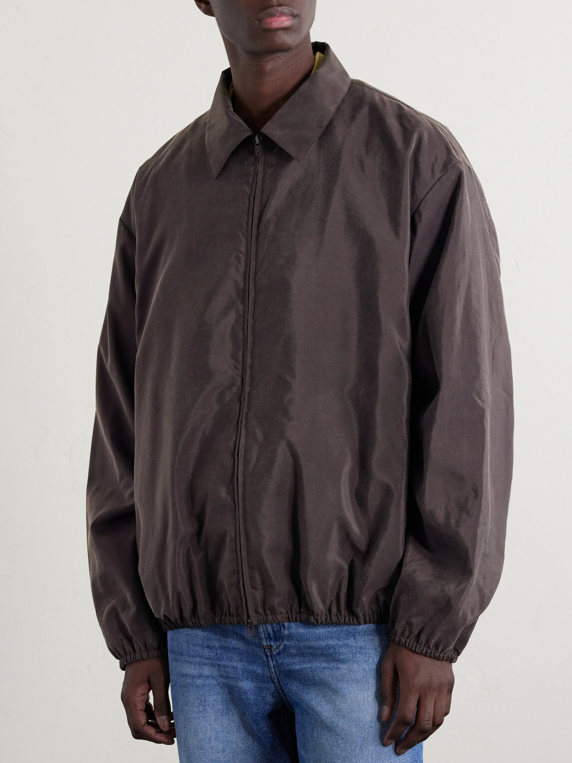 ssstein - Silk-Blend Satin Bomber Jacket - Brown