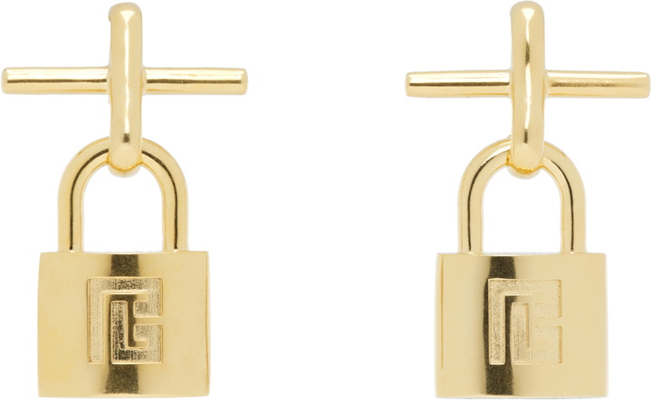 Photo: Balmain Brass Pulse Padlock Earrings