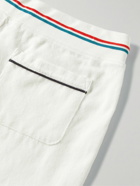 Orlebar Brown - Afador Straight-Leg Striped Cotton-Terry Drawstring Shorts - White