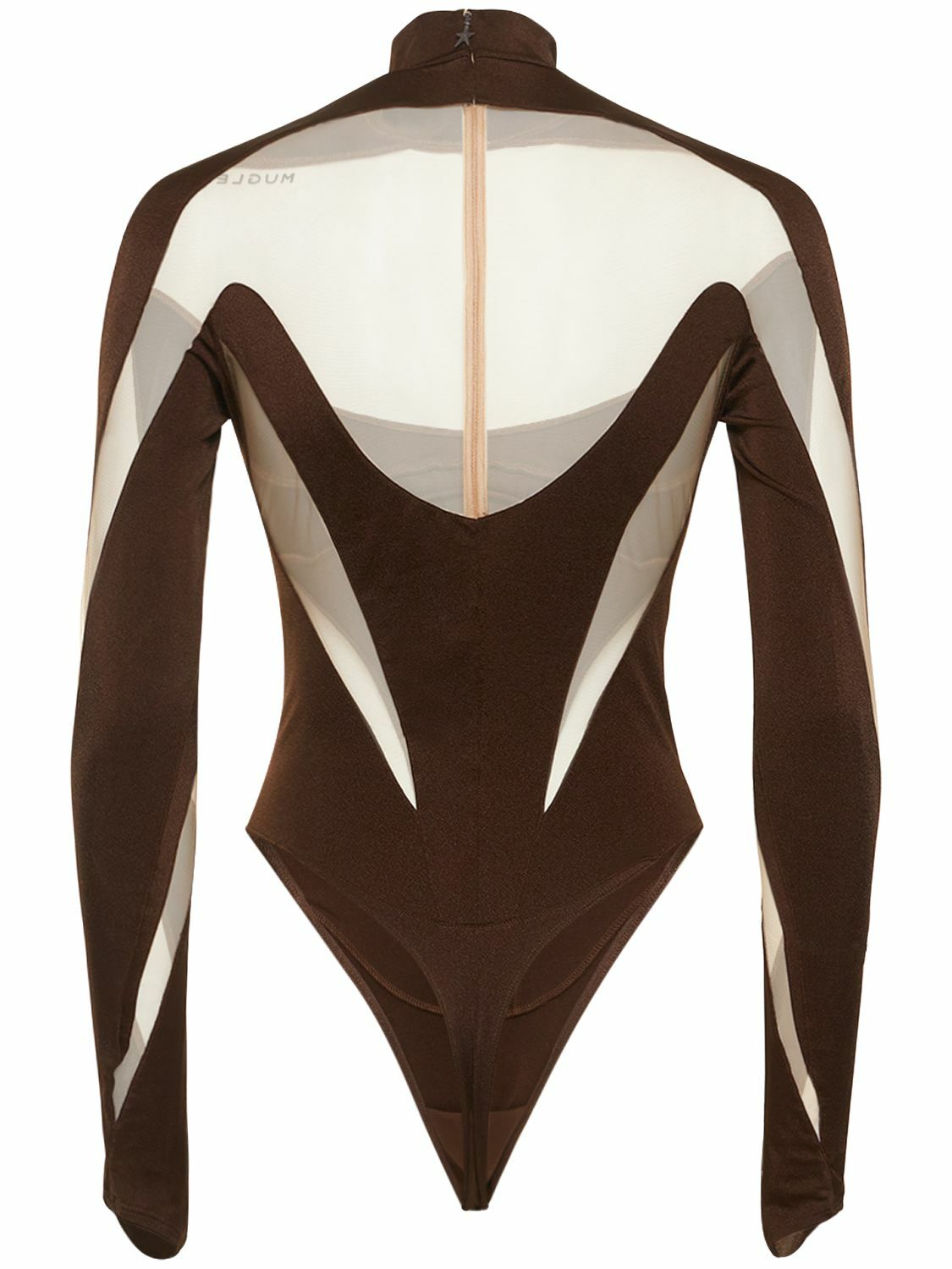 MUGLER - Dua Lipa Stretch Tulle Inserts Bodysuit Mugler