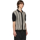 Beams Plus Black and Beige Zip Knit Polo