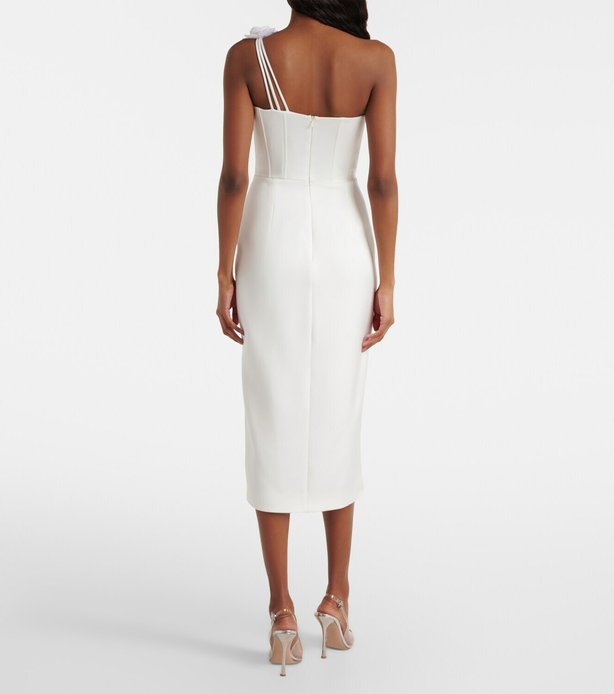 David Koma Floral-appliqué bustier dress