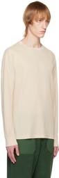 Outdoor Voices Beige Crewneck Long Sleeve T-Shirt