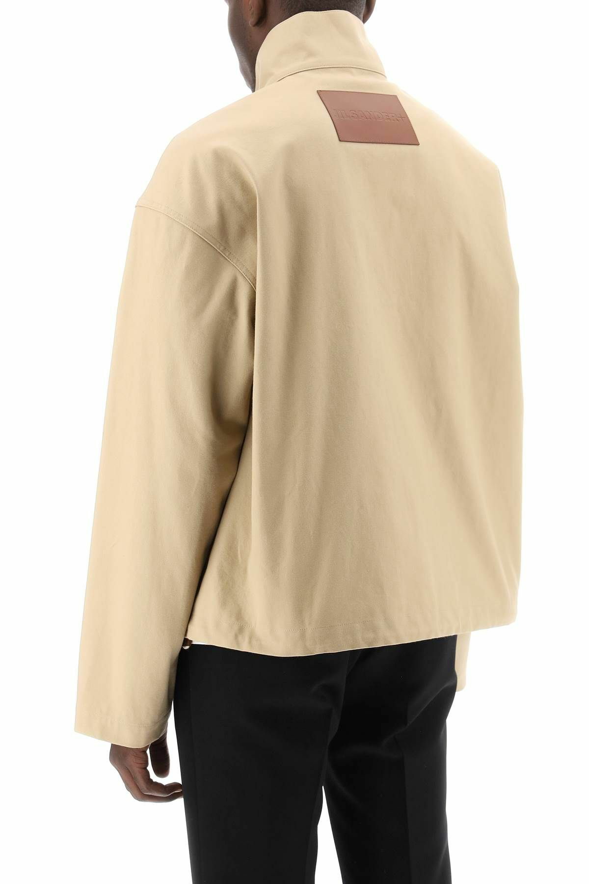 JIL SANDER boxy high-neck jacket Beige Jil Sander