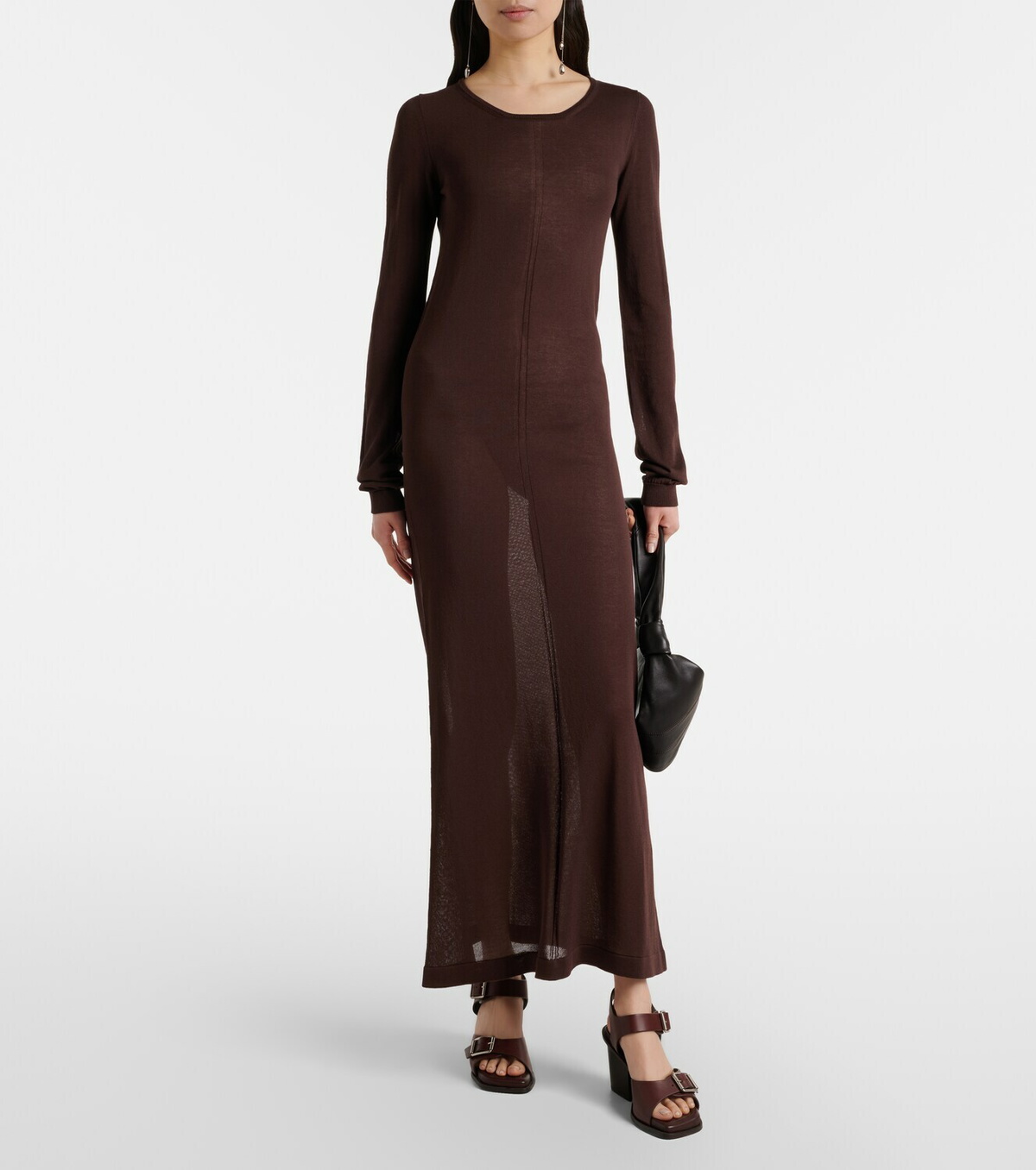 Lemaire Semi-sheer crêpe maxi dress