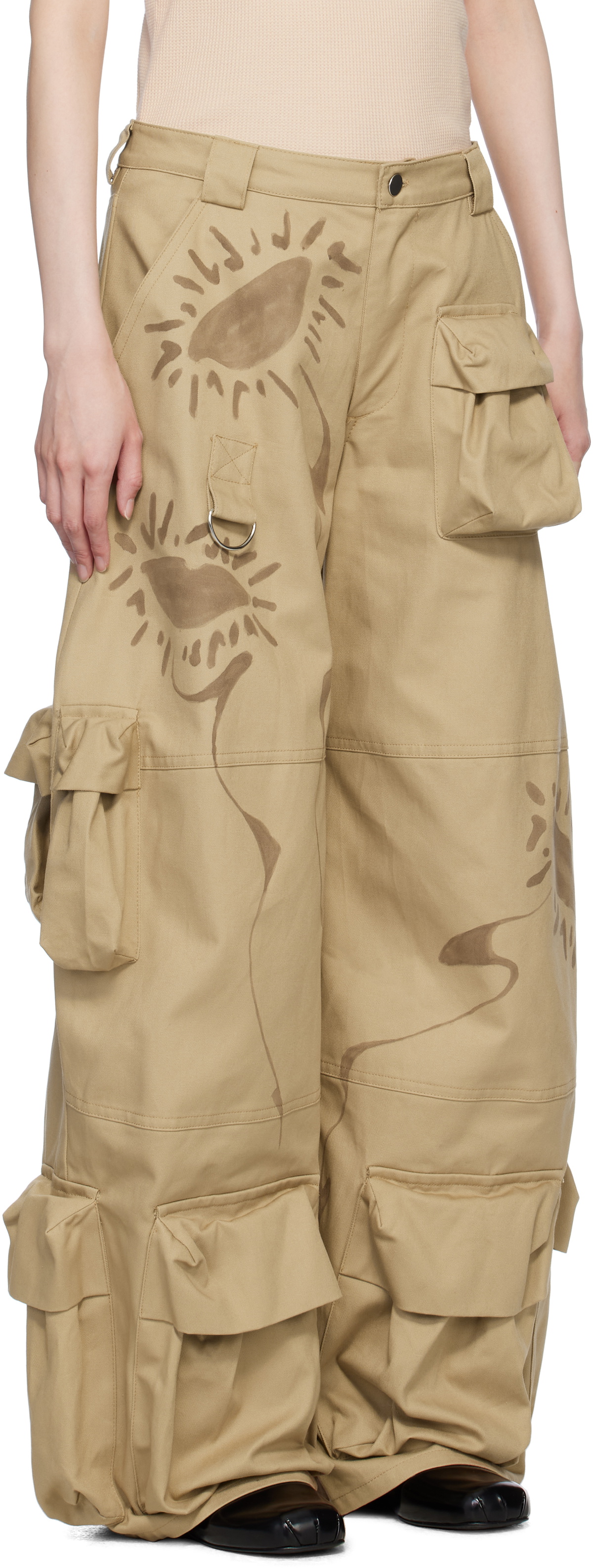 Collina Strada Beige Garden Cargo Pants