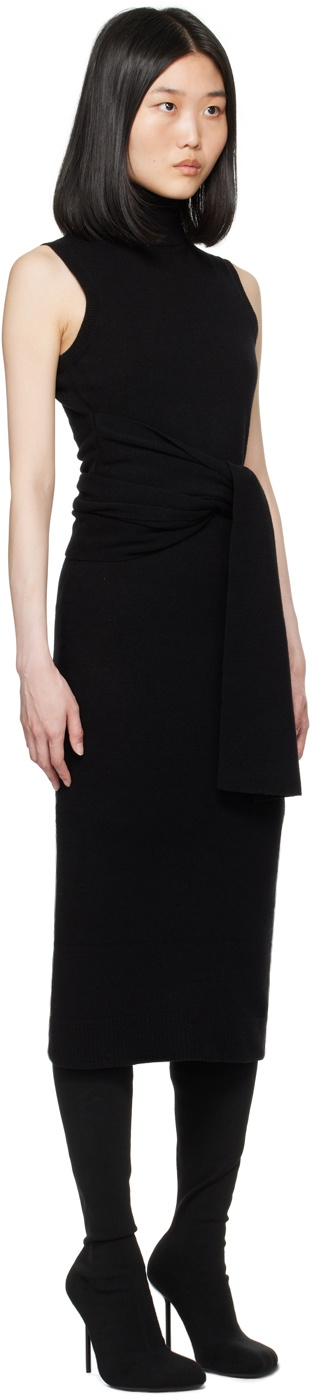 MM6 Maison Margiela Black Belted Midi Dress MM6 Maison Margiela