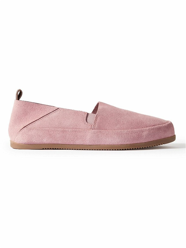 Photo: Mulo - Travel Collapsible-Heel Suede Loafers - Pink