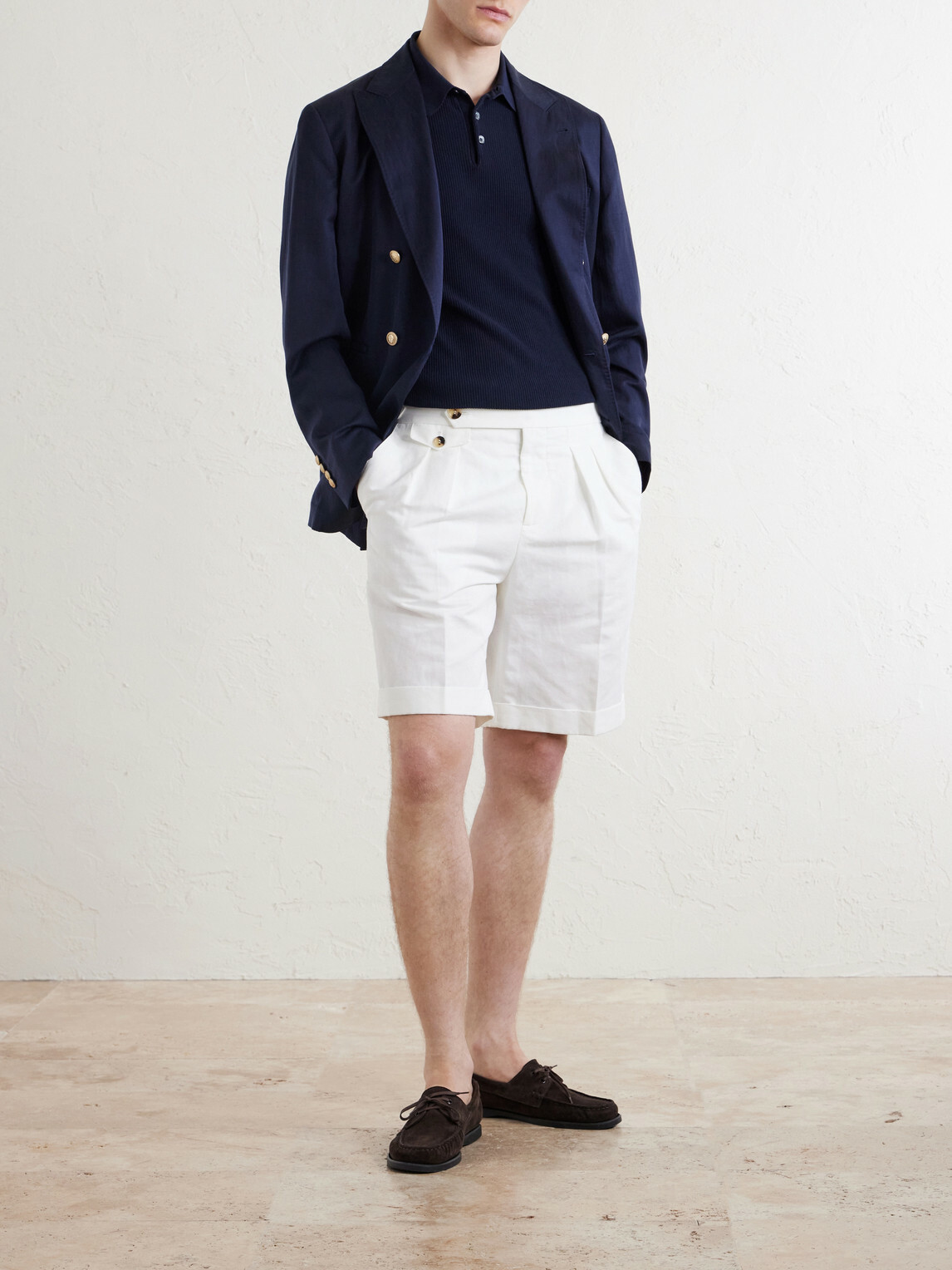 FEDELI - Rafael Ribbed Cotton Polo Shirt - Blue