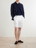 FEDELI - Rafael Ribbed Cotton Polo Shirt - Blue