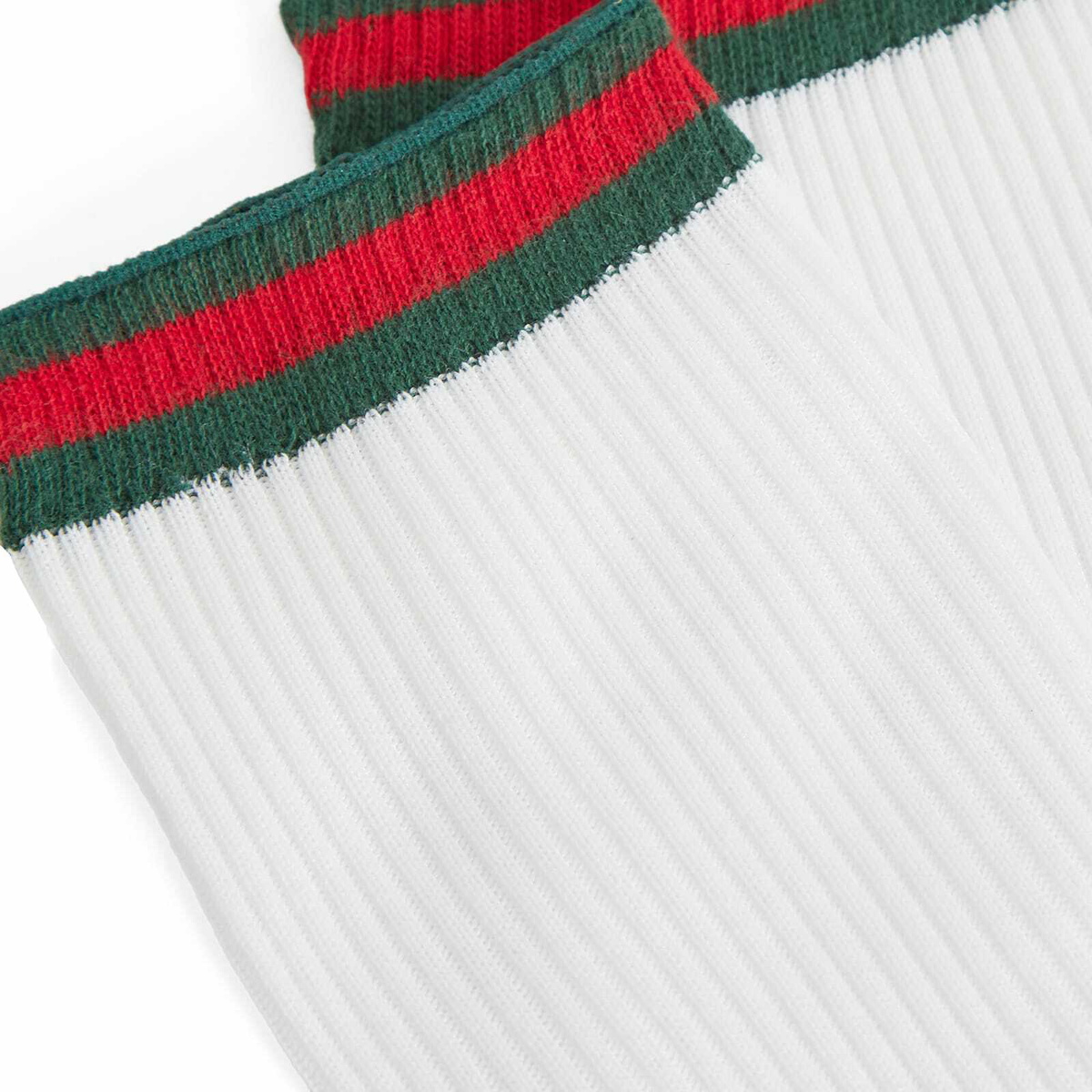 Gucci Men's Web Trim Socks in White