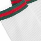 Gucci Men's Web Trim Socks in White