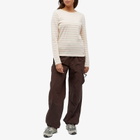 Armor-Lux Women's Long Sleeve Marinière Heritage T-Shirt in Natural/Silver Pink