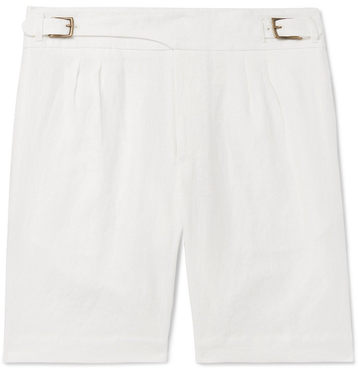 Photo: Anderson & Sheppard - Linen Shorts - White