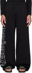 VETEMENTS Black Metal Embroidered Sweatpants
