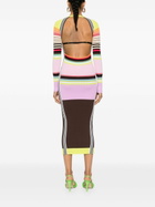 Christopher John Rogers Multicolour Striped Knitted Midi Dress