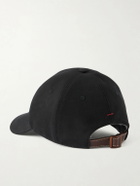 Brunello Cucinelli - Logo-Embroidered Leather-Trimmed Cotton-Twill Baseball Cap - Black