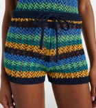 Etro Crochet striped cotton-blend shorts