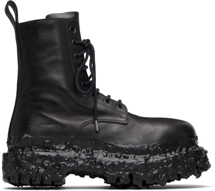 Photo: A DICIANNOVEVENTITRE Black Octa Combat Boots