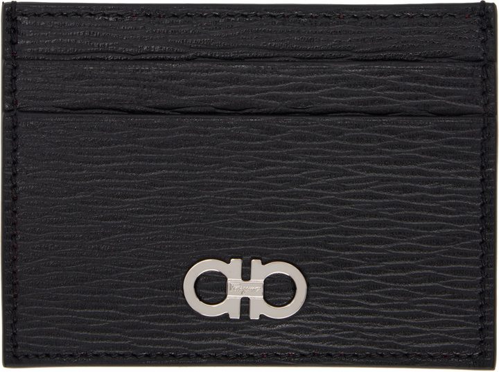 Photo: Ferragamo Black & Red Gancini Credit Card Holder