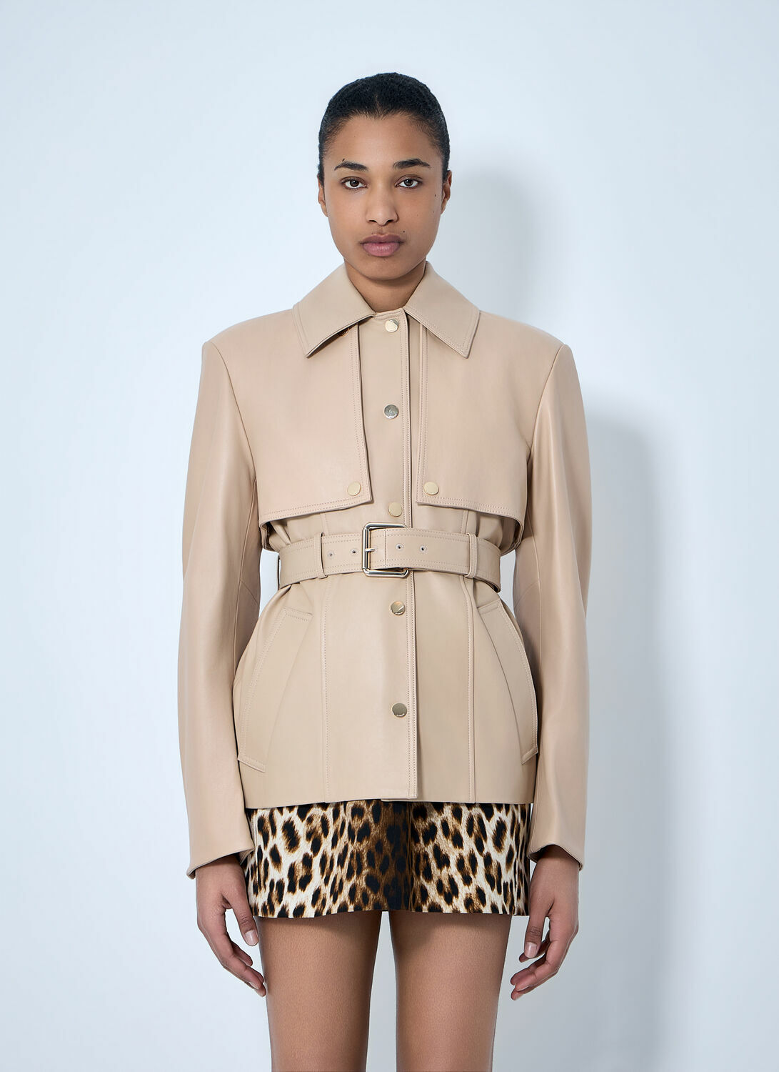 Sportmax Leather Belted Jacket