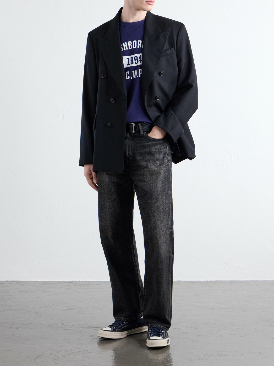 Neighborhood - Washed Straight-Leg Jeans - Black