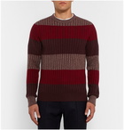 Berluti - Striped Cashmere, Silk and Wool-Blend Sweater - Men - Red